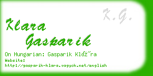 klara gasparik business card